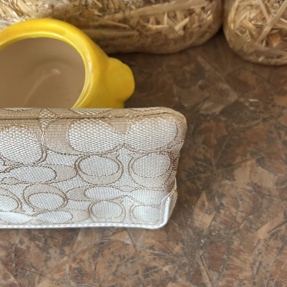 Coach Beige Monogram Wristlet - Picture 4 of 11
